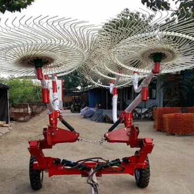 北安市牧草搂草机 液压指盘式秸秆搂草机 大面积秸秆清理搂草机