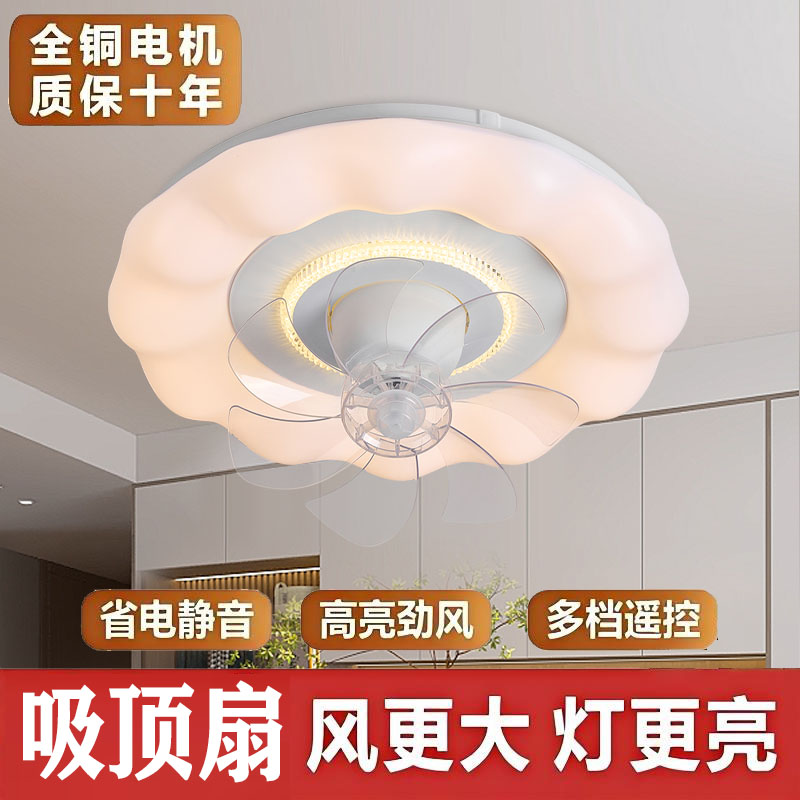 卧室吸顶风扇灯超薄静音智能遥控吊扇灯现代客厅餐厅变频风扇吊灯