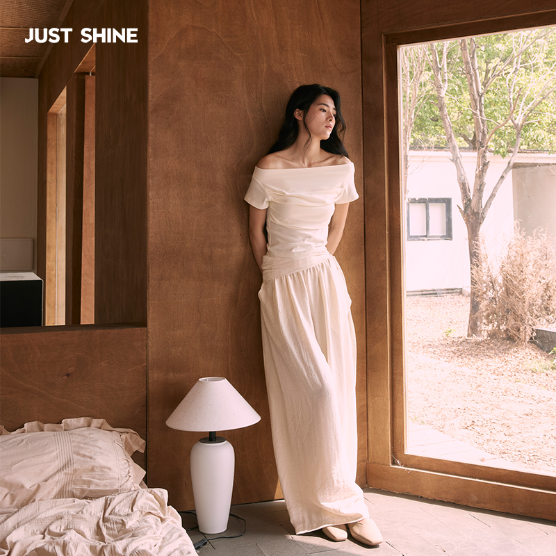 流动哲学亚麻阔腿裤新中式