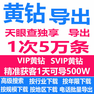 天眼查svip超级会员数据黄钻导出企业数据查询下载导出独享