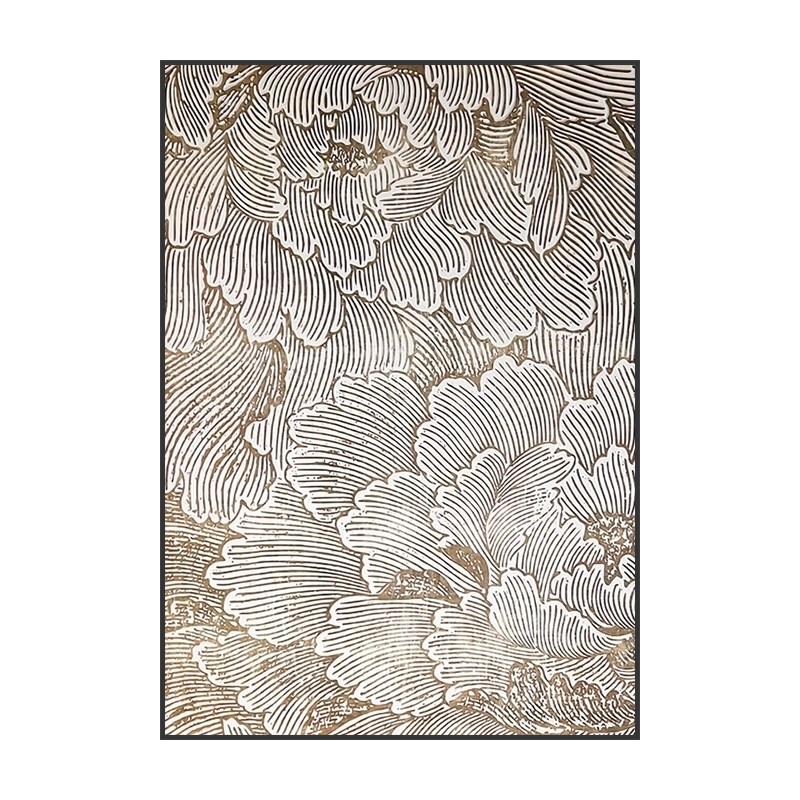 新中式客厅玄关电表箱画装饰画抽C象牡丹花餐厅竖版壁画走廊挂画图片