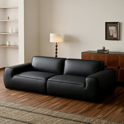 佳丽宝家具   法式复古大黑牛皮艺客厅小户型现代简约设计师