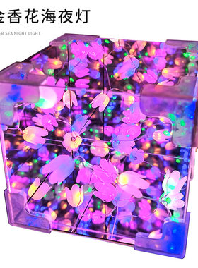 科学小实验花海小夜灯郁金香diy益智儿童玩具魔方镜子科技小制作