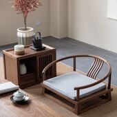 中式 实木榆木榻榻米茶水桌椅组合禅意茶桌小地桌阳台飘窗泡茶家用