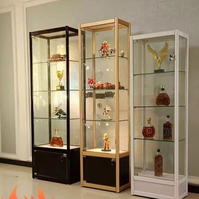 手办乐高玻璃展示柜防尘玻璃柜玩具透明模型陈列柜收纳展示架家用