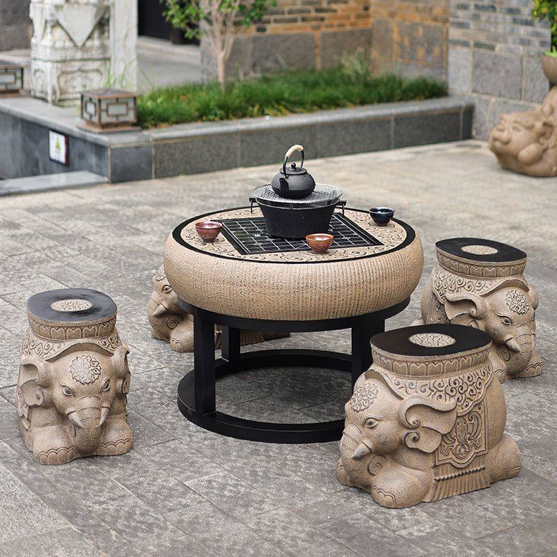 户外庭院花园仿石头雕桌椅组合室外别墅院子露天阳台茶几圆桌凳子,住宅家具,桌椅套件,淘宝优惠券,粉丝福利购,淘宝优惠卷