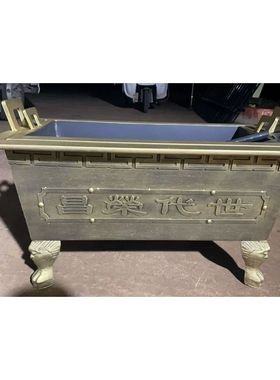 寺庙铸铁镀锌板合制香炉祠堂道观长方形烧插香焚纸炉家用四方炉鼎