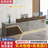 收银台公司前台接待台亮光烤漆前台桌服装 店奶茶便利店美容院吧台