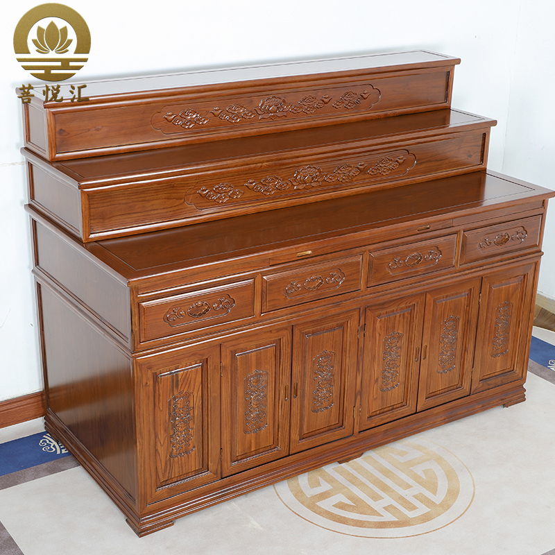 三层供桌实木樟木佛桌佛台神台神桌供奉桌家用客厅寺庙藏式供台