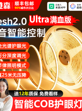 已接入米家APP智能cob灯带无极调光调色小爱24V低压三色线形灯带