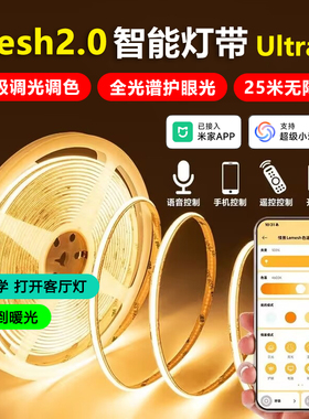 已接入米家智能cob灯带无极调光调色小爱24V低压线性灯线形线条灯