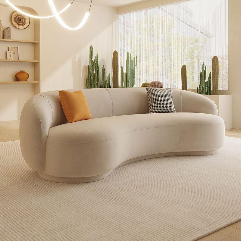 意式极简磨砂布面料月亮沙发布艺沙发客厅小户型异形科技客厅沙发