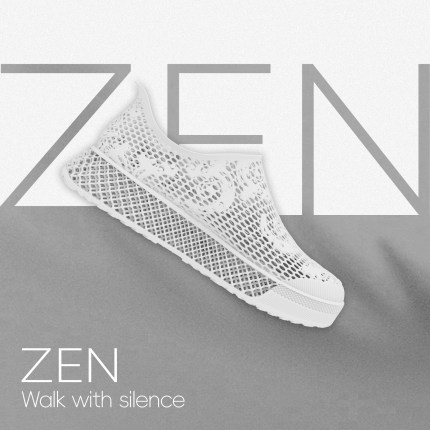 己风ZEN男女3D打印国潮舒适缓震软弹网面透气脚感城市通勤板鞋