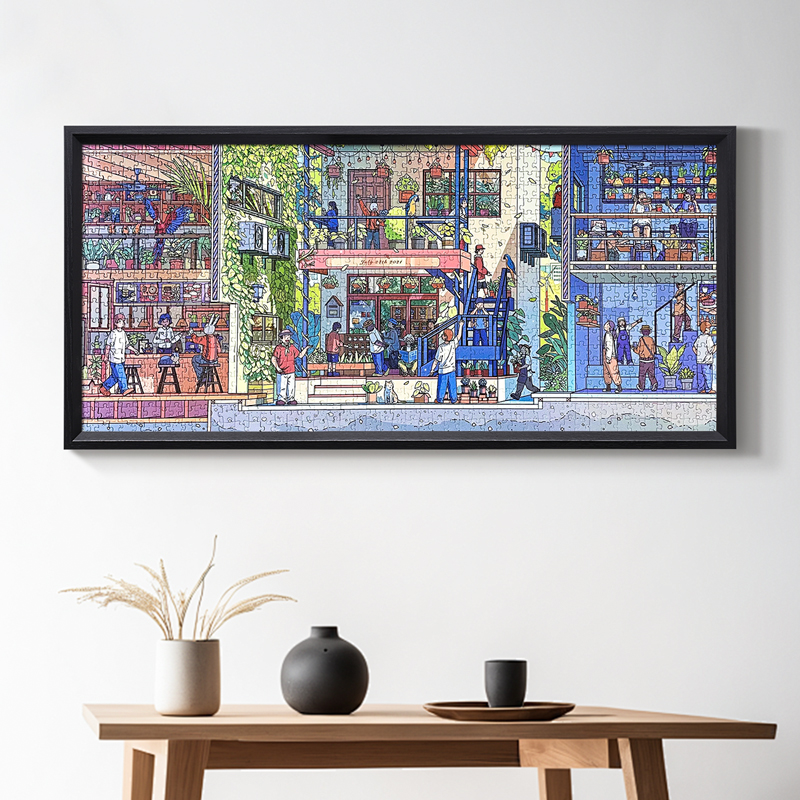 拼图相框84x38氧气森林84型拼图专用相框木质长方形画框装裱定制