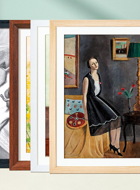 木质相框挂墙画框装裱a34素描油画海报展示拼图空框4K8外框架定制