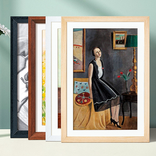木质相框挂墙画框装 裱a34素描油画海报展示拼图空框4K8外框架定制