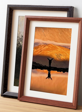 简约木质相框挂墙4K8画框空框装裱海报16寸20照片a34拼图框架定制