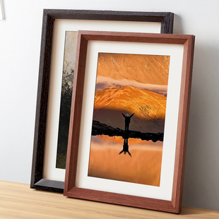 简约木质相框挂墙4K8画框空框装 裱海报16寸20照片a34拼图框架定制
