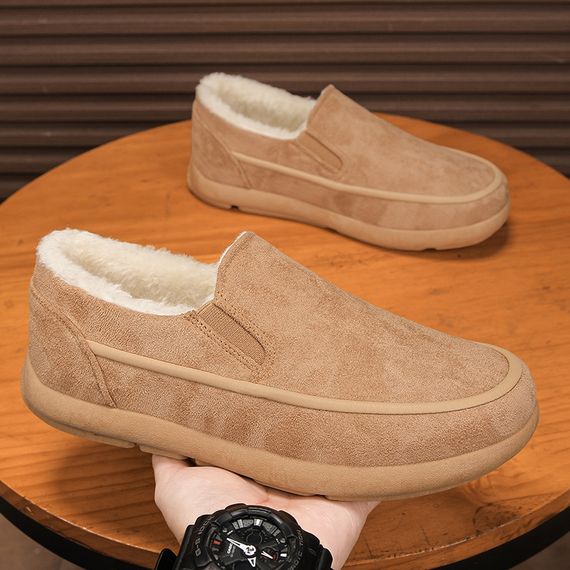 2025冬季新款棉鞋男加绒保暖棉鞋一脚蹬加厚懒人百搭潮流防寒休闲