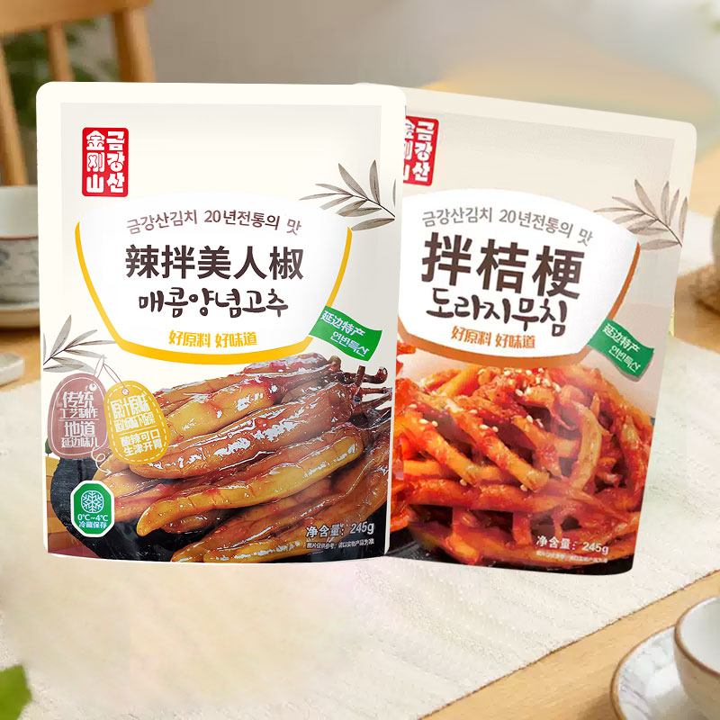 金刚山拌桔梗延边正宗朝鲜族泡菜美人椒开胃下饭菜韩式泡菜组合图片