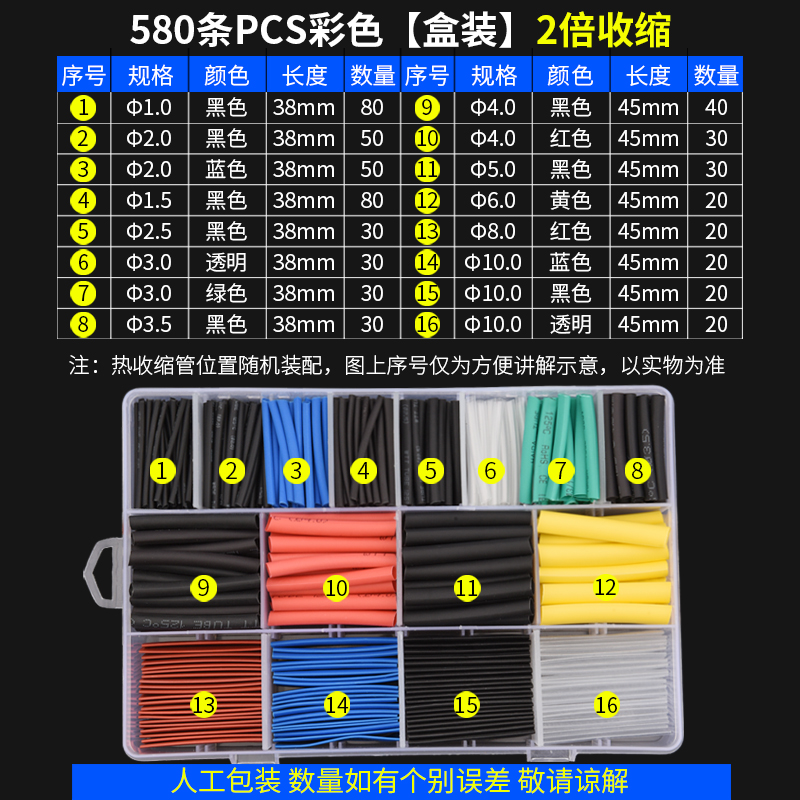 热缩管绝缘电线软套保护管数据线绝缘家用收缩彩色套热熔接线5倍