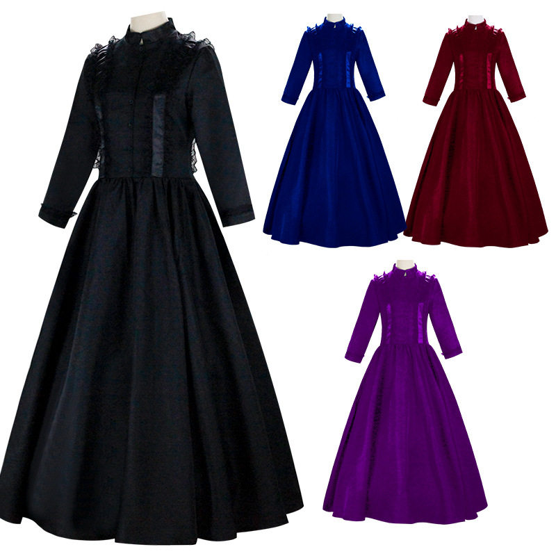 跨境新款哥特式维多利亚时代女士礼服皇后化妆舞会礼服工厂现货