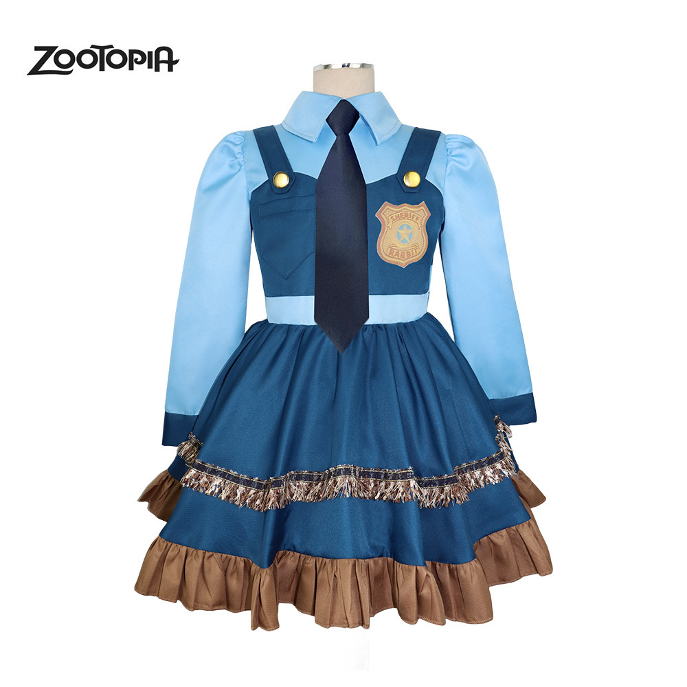 嘉美朱迪兔子警官cos服二次元动漫女童连衣裙儿童节表演服公主裙