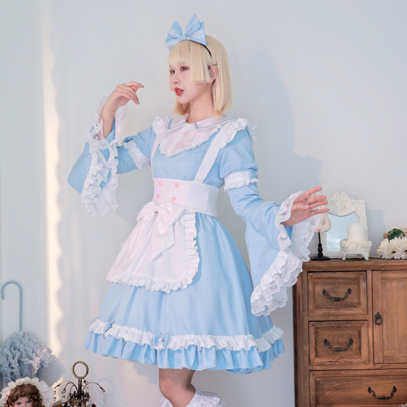 原创爱丽丝仙国lolita洋装萝莉软妹cosplay服装女仆装cos连衣裙-封面