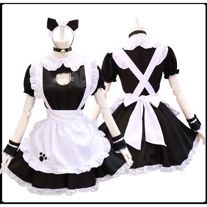 2019新款co服开胸黑色猫女仆装可爱猫咪日本女佣服cosplay服装