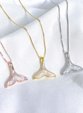 s925纯银梦幻鱼尾项链女 轻奢小众设计风ins高级感锁骨链生日礼物