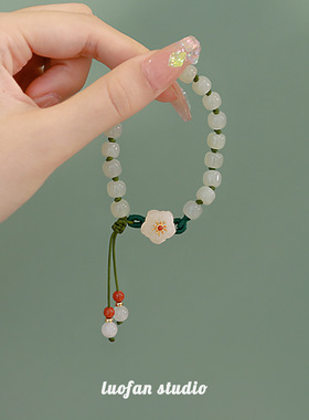 韩系新款抖音同款小桃花编织女小众设计学生闺蜜礼物古风手链