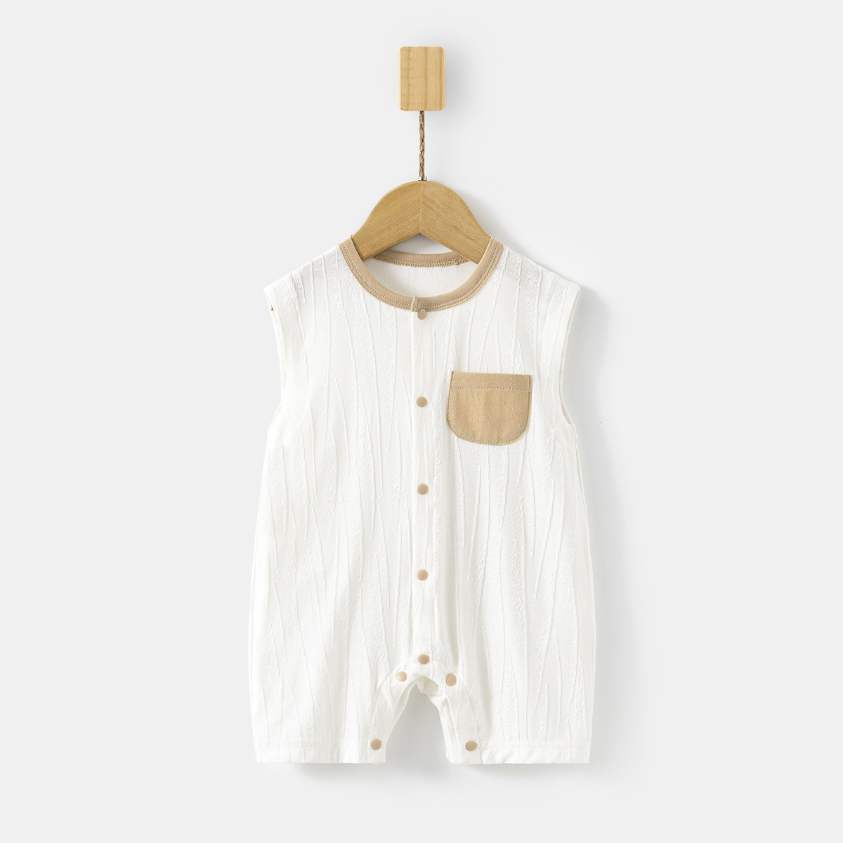 婴儿无袖连体衣夏季超薄提花新生儿无骨哈衣空调服宝宝幼儿童爬服