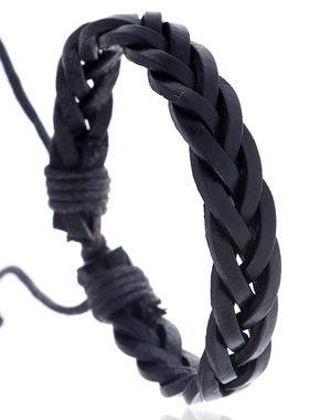 庞克厂家直销韩版牛皮手链复古编织真皮手链手绳跨境电商货源