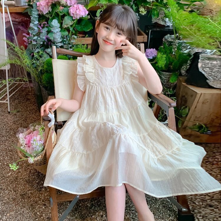 女童连衣裙2024夏装新款韩版超仙公主裙女儿童夏季时尚仙女裙爆款