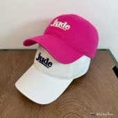 韩系jude刺绣鸭舌帽男女款 纯棉弯檐棒球帽春夏休闲遮阳帽子显脸小