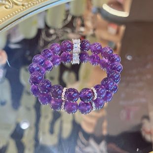 天然紫水晶手链九子离火设计感低调深紫水晶手串女高级感手饰