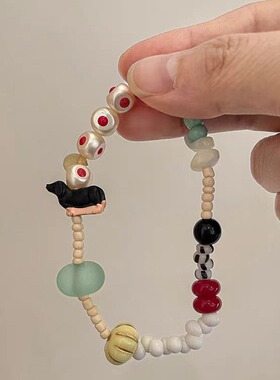 彩色多巴胺串珠可爱腊肠狗手链新款童趣个性简约小众手饰甜美配饰