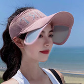 帽子女夏季 大檐遮阳帽旅游防晒帽 帽飞织透气伸缩版 韩版 空