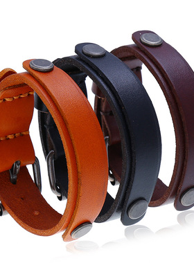 欧美男士饰品简约个性朋克风牛皮手链街头演出手环跨境电商手饰