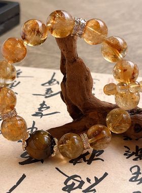 天然黄水晶手链黄塔晶个性设计轻奢款水晶手串女款男款现货