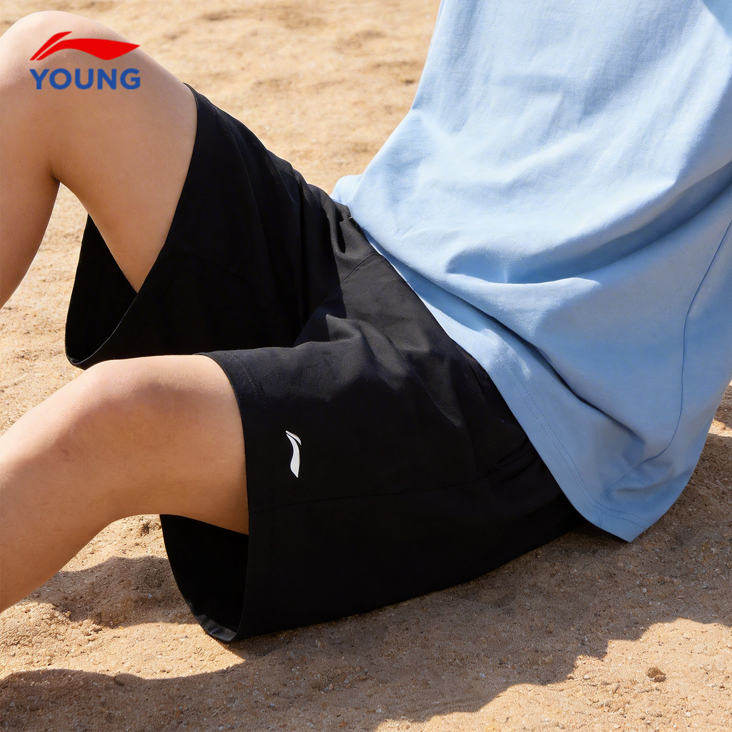 李宁儿童装短裤男童五分裤子夏季薄款2026新款夏装速干跑步运动裤