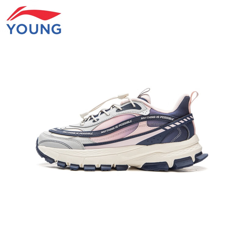 李宁女童运动鞋儿童薄绒二棉鞋子