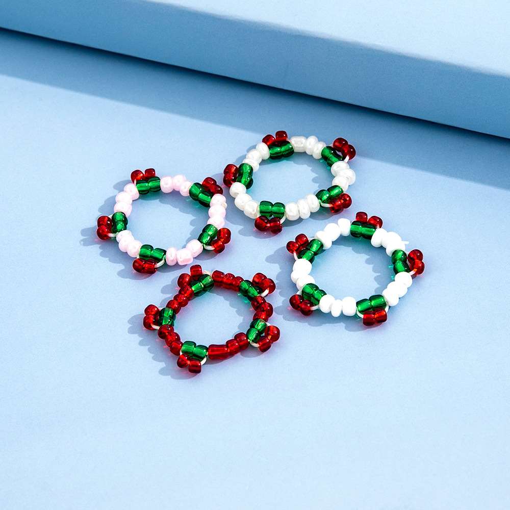 极速Illic Fruit Cherry Color Rice Bead Fashion Knuckle Ring