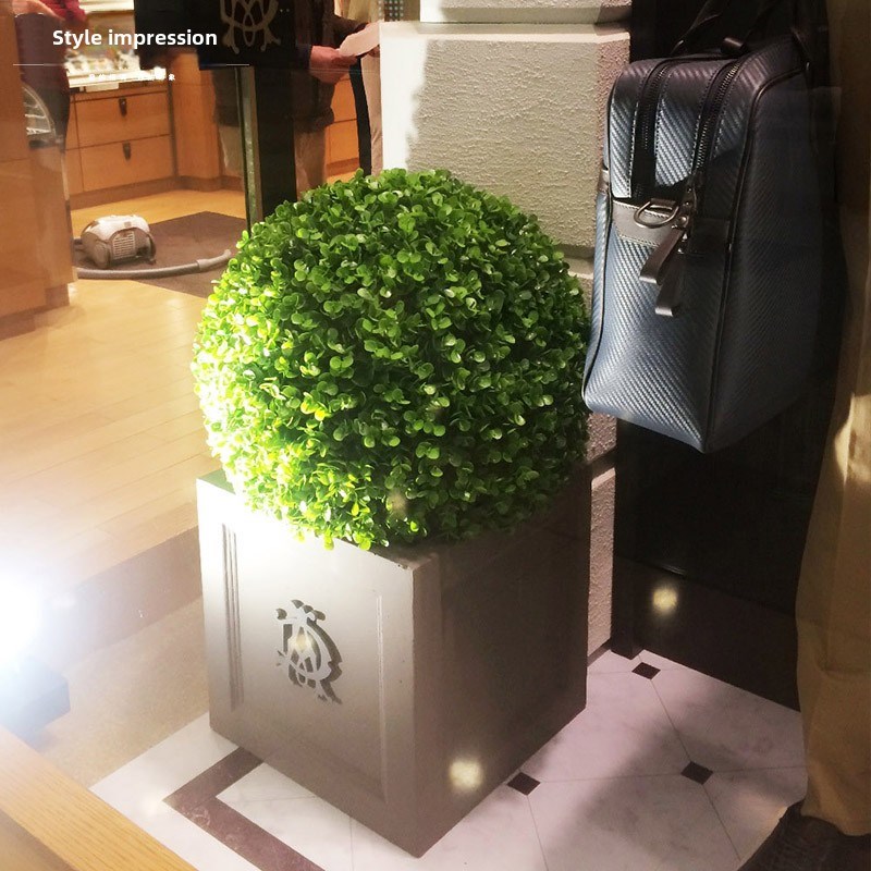 好货仿真球型植物尤加利草球塑料大圆球仿真植物绿色草球 塑料草