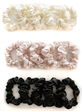 极速5Pcs Silk Scrunchies Set Hair Rope tail Holder Hair Ring