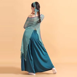 前世今生舞蹈服古典舞青蛇舞蹈服装套装纱衣飘逸青绿古风表演服