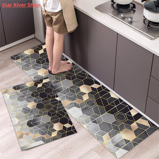 极速Geometry Waterproof Oilproof Kitchen Mat Antislip Bath M