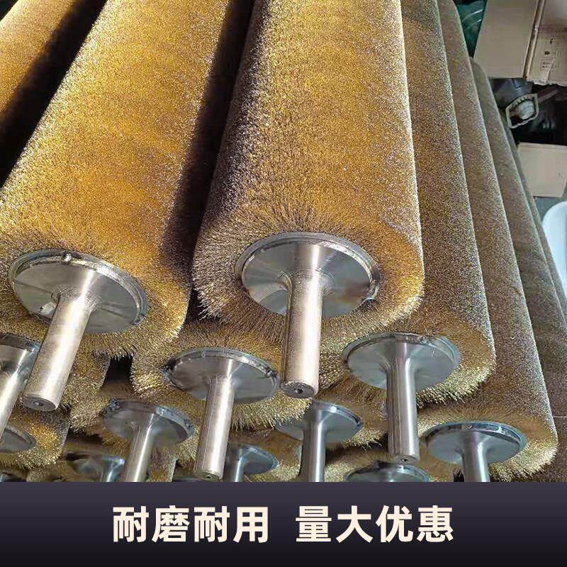 极速定制钢丝辊除锈抛光打磨拉丝扒皮缠绕式压片镀铜不锈钢滚筒刷