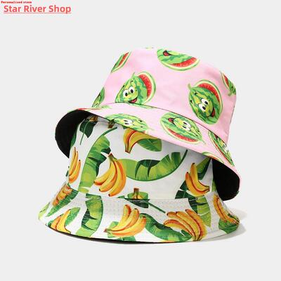 极速New Fruit Pattern Fisherman Hat Men and Women Outdoor Le