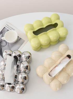 北欧创意陶瓷棉花糖纸巾盒客厅床头纸巾收纳盒新款小众设计纸抽盒